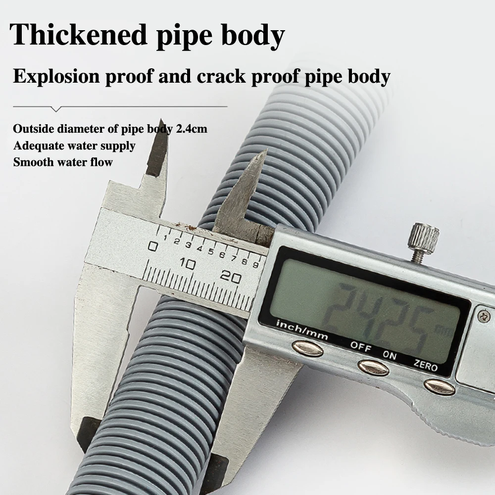 Kit de tubo de desagüe para lavadora y lavavajillas (1 unidad), incluye tubo flexible corrugado, adaptador de extensión y abrazadera._voghion.com