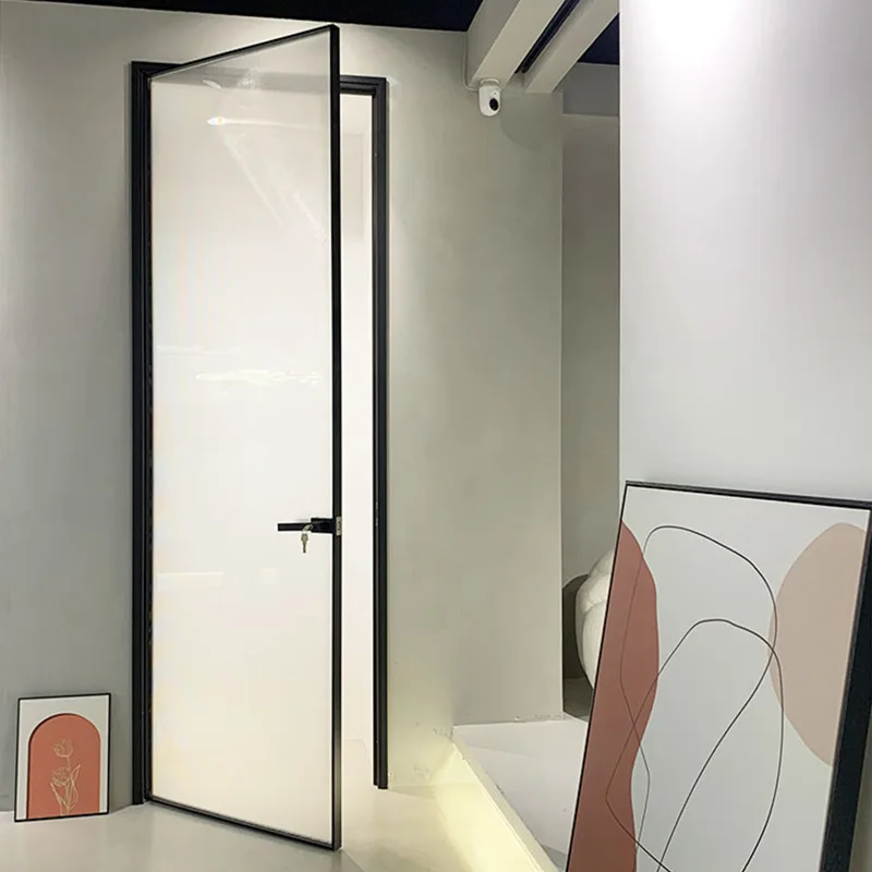 

Sixinalu Double Glazed Aluminium Casement Door for Villa House Aluminium Alloy French Design Interior Doors Bathroom Custom-made
