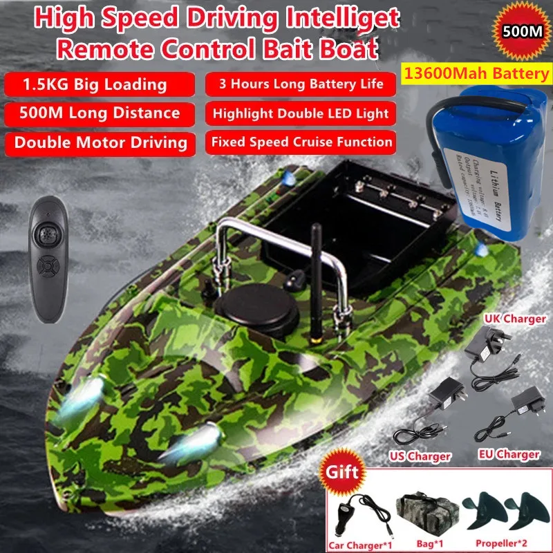 Smart Fixed Speed Cruise Radio Remote Control Fishing Bait Boat