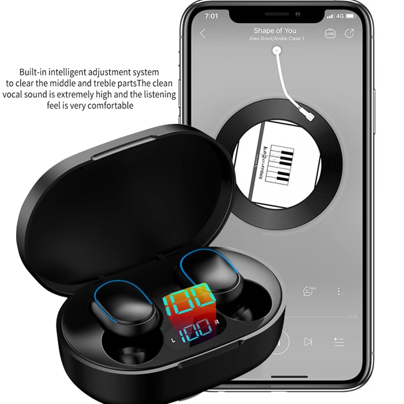 TWS E7S Wireless Headphones Bluetooth Earphones Headsets with Mic Sport  Noise Cancelling Mini Earbuds For Xiaomi huawei airdots - AliExpress