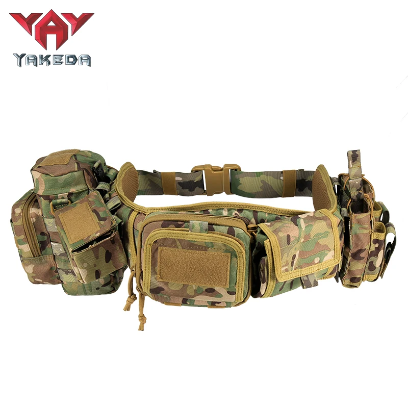 

Yakeda Hunting Gadget Pouch Waist Bag Adjustable MOLLE Padded Patrol Duty Belt Combat Tactical Utility with Holster