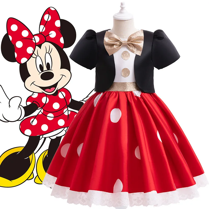 

Disney Child Dress Fantasy Girl Halloween Carnival Party cosplay Minnie Princess Dresses Birthday Ball Performance Costumes Gift