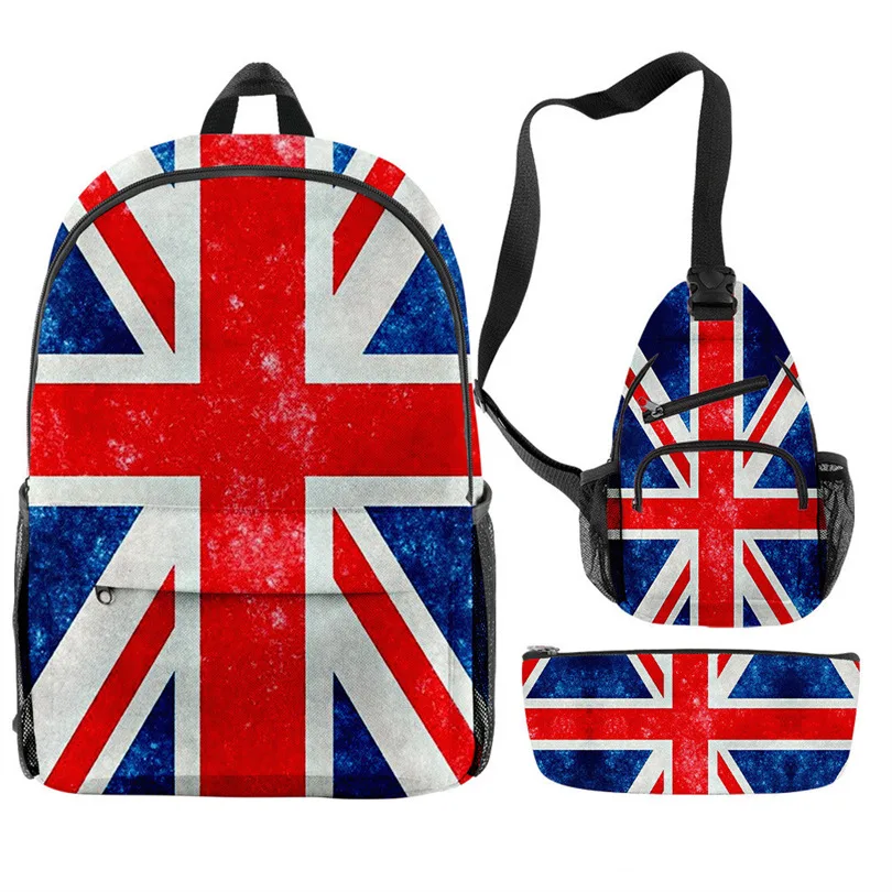 National Flag Backpack Set Spain Brazil Canada Germany USA Russia Teenagers Boys Girls Kids School Book Bags Mochila Bolsa