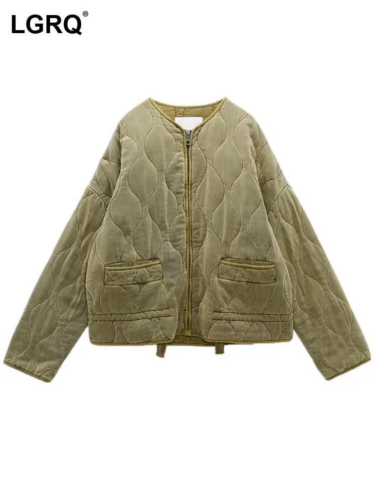 

LGRQ 2024 Fashion Personality Original Design Solid Color Casual Padded Coat Women's High Quality Elegant Casual Jacket 19Z1840