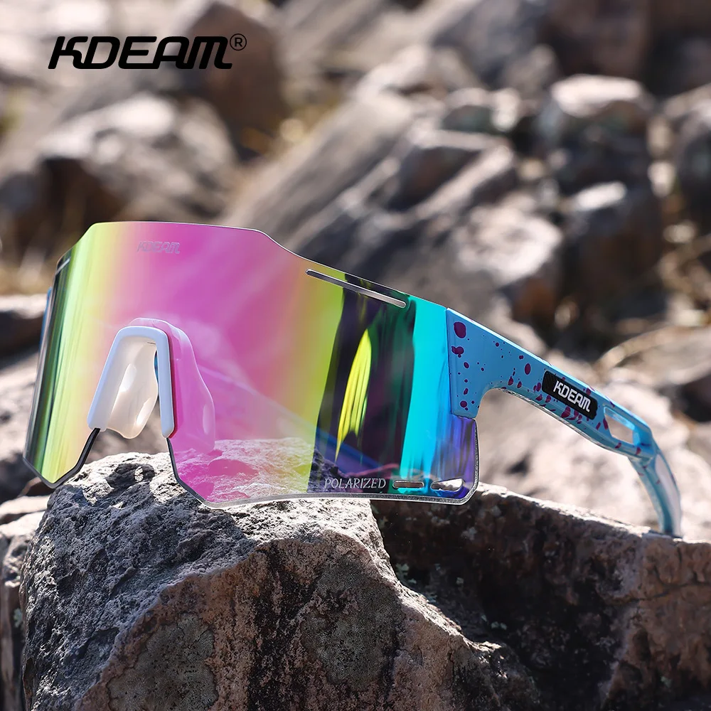 Neue KDEAM Mode Bunte Polarisierte Sonnenbrille für Mann Brillen TR90 Fahrrad Brille UV400 Sport Angeln Fahren Wandern Gläser