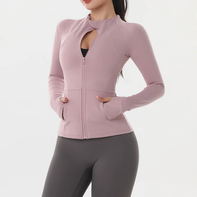 Quick-drying Breathable Sports Jackets Women's Zipper Yoga Top Outdoor Exercise Running Fitness Long Sleeve