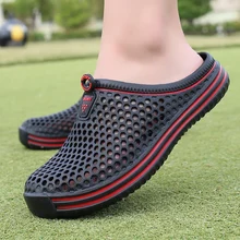 2022 Summer Slippers Men Hollow Out Breathable Couple Beach Flip Flops Unisex Casual Slip-on Flats Sandals Men Shoes size 36-45