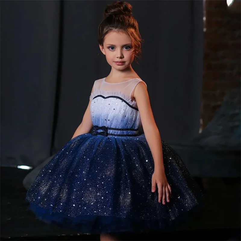 Girls Princess Dress For Kids Wedding Elegant Party Tutu Prom Gown Children Birthday Party Communion Sleeveless Puffy Vestidos Girls dress Princess costume Kids clothes