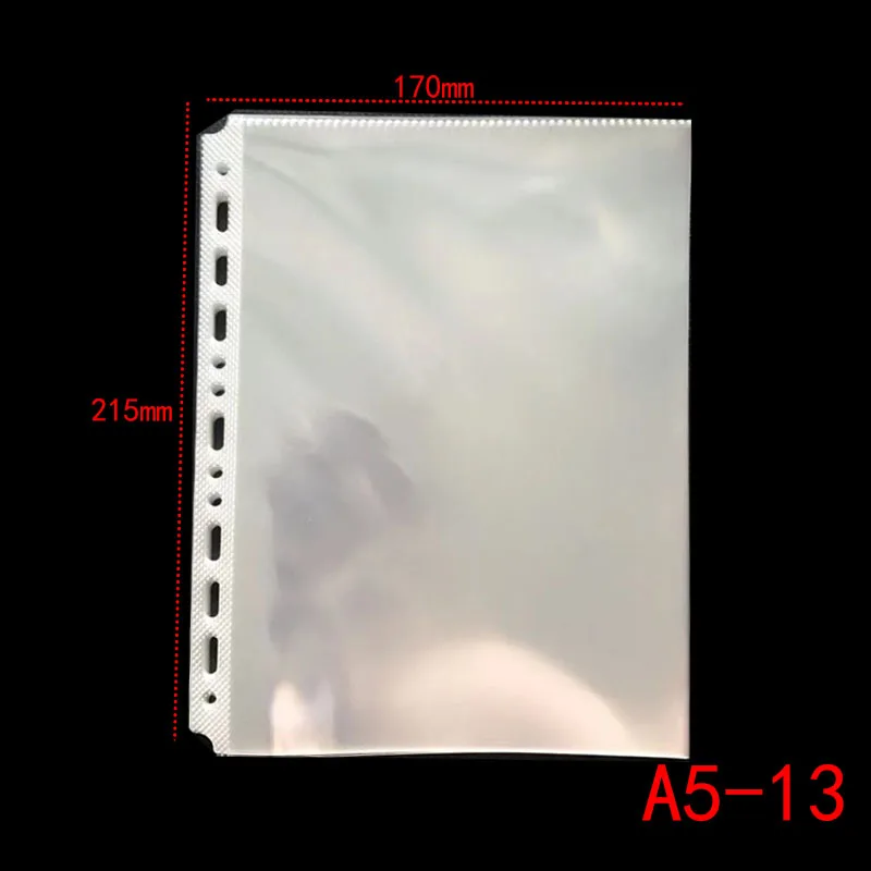 Pochettes perforées en plastique, feuille transparente A4, dossiers A3, A5, B5, cuir chevelu fin, documents de remplissage, protecteurs, classement de produits, sac, 50 pièces