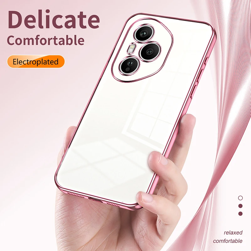 Transparent Electroplating Silicone TPU Shockproof Case - Fashionable Protective Back Cover