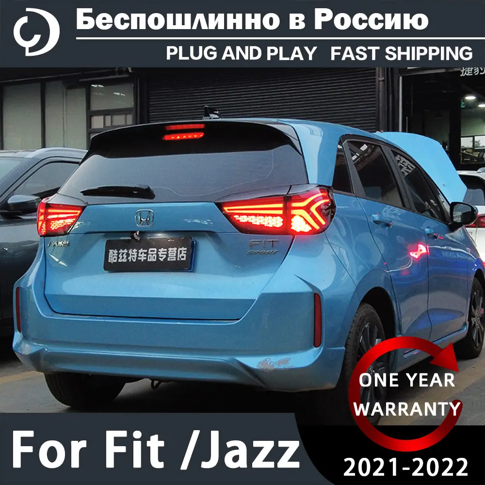 Honda FIT Jazz 2021-2022 용 AKD 자동차 스타일링 미등 LED 테일 라이트 DRL 테일 램프 러닝 턴 시그널 리어 리버스 브레이크