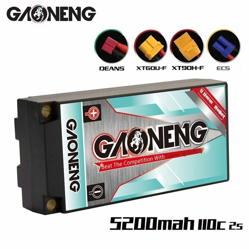 

1PCS GNB 7.4v 5200mAh 110C MAX 220C LiPo Battery XT60/TRX For Remote Control Car Racing Spare Parts With Shell Upgrade LiHV