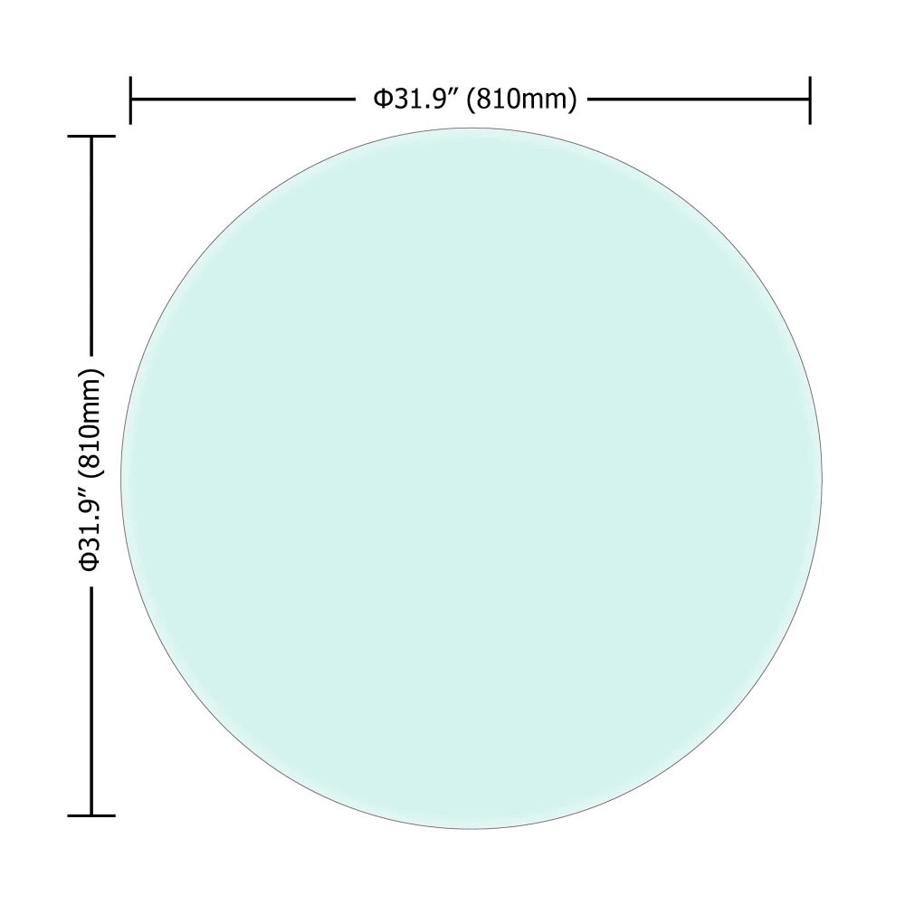32" Round Clear Tempered Glass Table Top - 1/2" Thick with Beveled Polished Edge 2