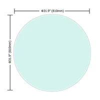 32" Round Clear Tempered Glass Table Top - 1/2" Thick with Beveled Polished Edge 2