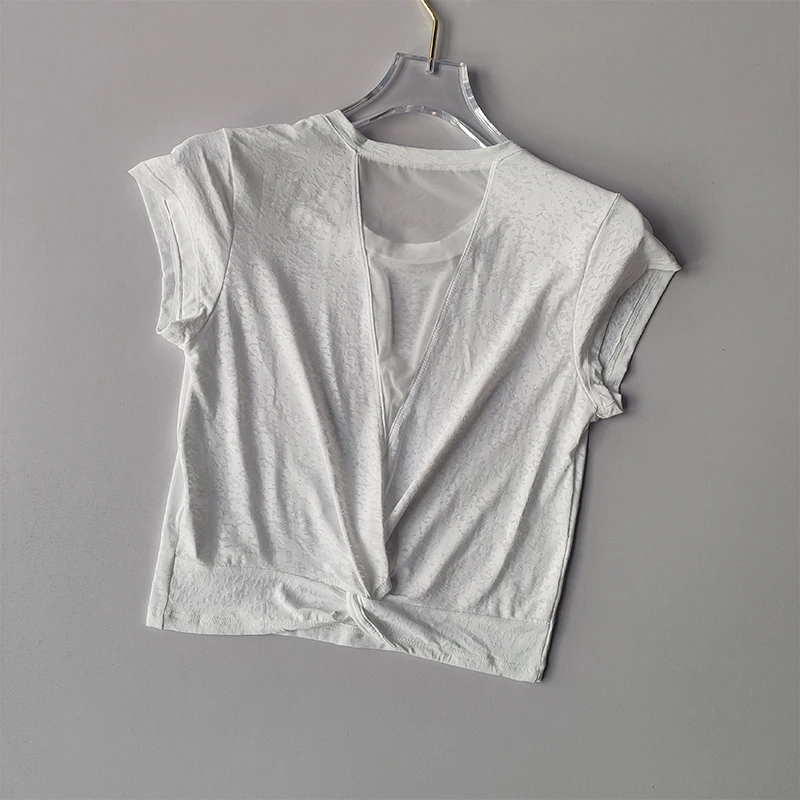 Short Breathable Beautiful Back Sports Top Women's Mesh Short Sleeved T-shirt Fitness Running Cover Up High-end Yoga Suit Summer