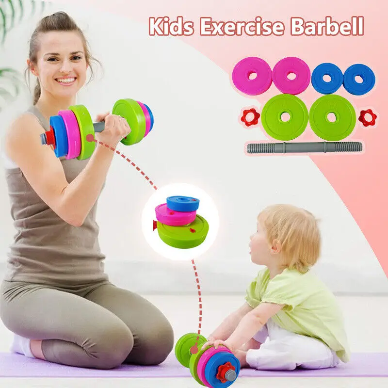 Children Sense System Plastic Dumbbell Toys Exercise Kid Grasping/Movement Ability Developing Indoor Sports Early Toys For Kids 25cm outdoor catapult kite children rubber band elastic gliding small kite outdoor sports toys baby kite flying children s sport