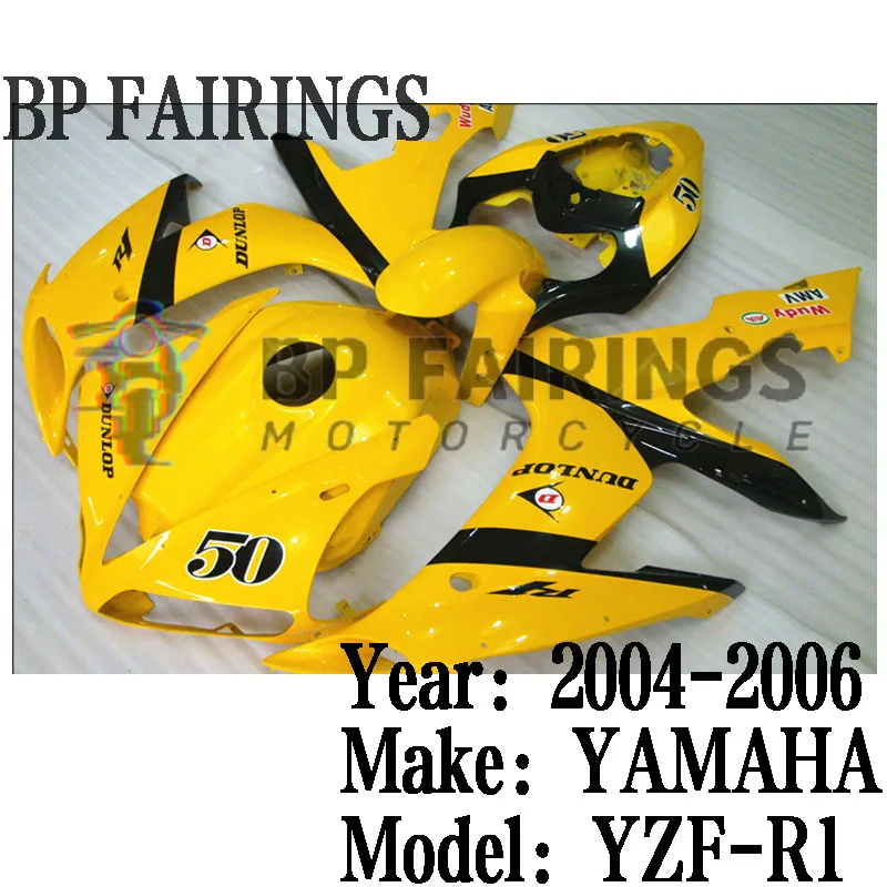 

for Yamaha YZF R1 2004 2005 2006 Motorcycle Bodywork Set Injection ABS Plastics Full Fairings Kit Set Yellow Black
