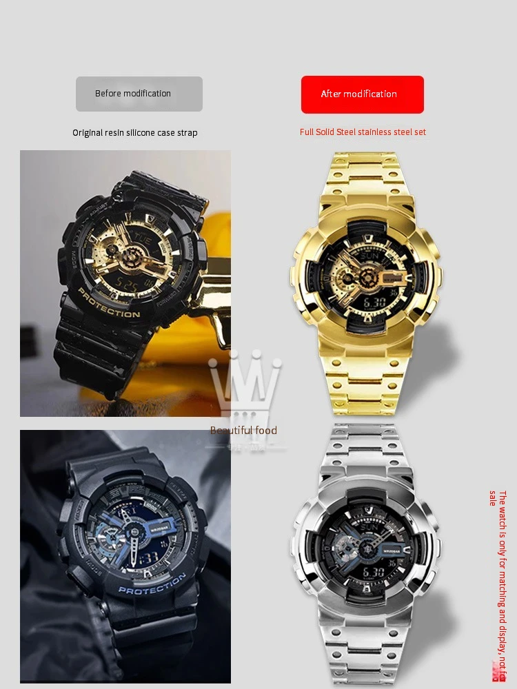 Edelstahl fur Casio G Shock GA 110GB 100 120 Serie Armband Lunette Rahmen Armband Metall gehause Gurtel mit Werkzeug Herren uhr Zubehor AliExpress