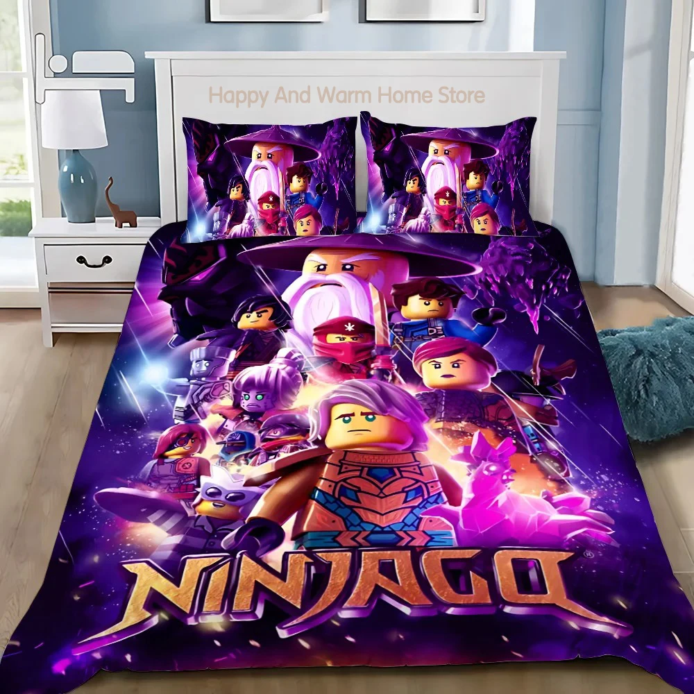 Duvet Cover Cartoon Game Pillowcase Bedding Set Boy Girl Bedroom Decoration Boys-N-ninjagos-Gift Single Double Large Size 4