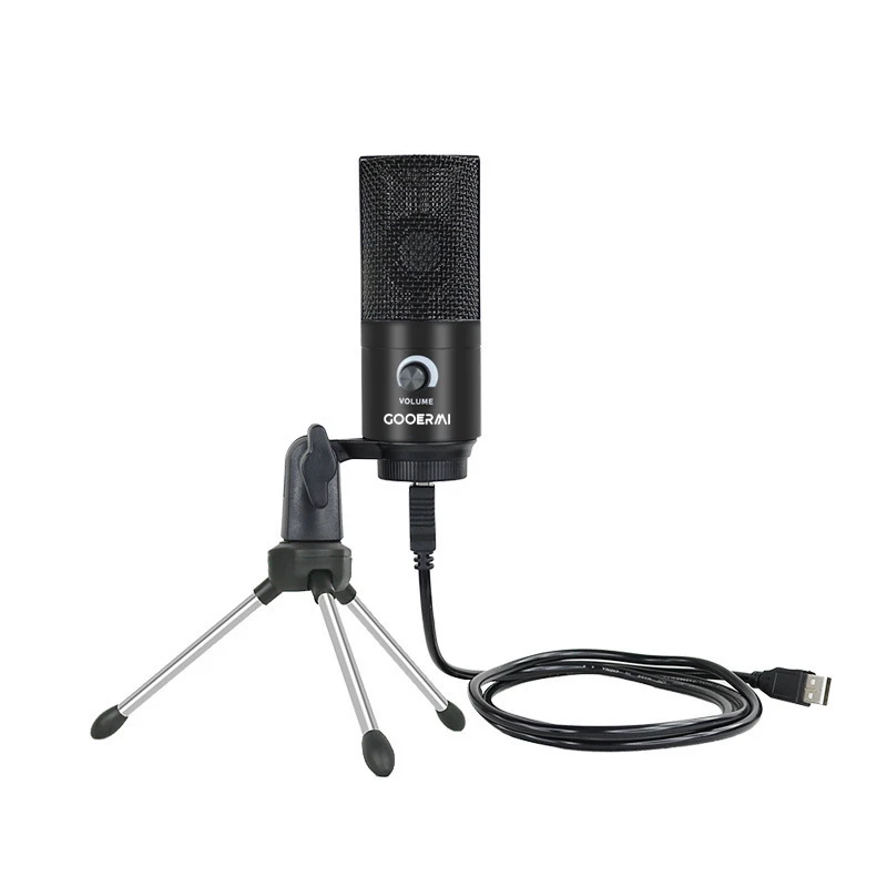 Gooermi 데스크탑 콘덴서 게임 녹음 마이크, USB 스트리밍 팟캐스트 PC 마이크, 삼각대 포함, J669