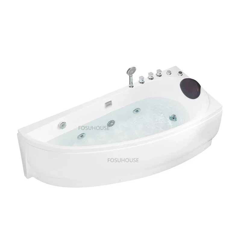 Acrylic Design Bathtubs Modern Household Bathroom Hydromassage Bath Adults Crescent Arc Detached Creative Mini Thicken Bathtub 2
