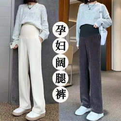 Maternity Pants Fall Winter Outside Wearing Wide Leg Pants Spring Fall Straight Pants Padded Thickened Maternity Winter Clothing