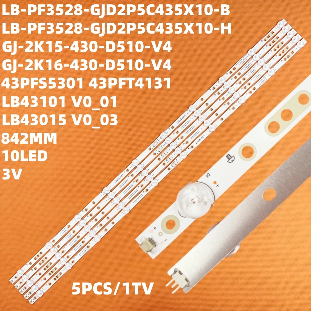 LED Backlight strip 10 Lamp 43pfg5000 43PFG5100 43pfg5102 Aoc Le43d1452 Le43s5760 Le43d1442 le43s5970s LE43S5977