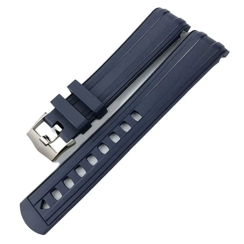 SCHIK Fluorous Silicone Rubber Watchband 19mm 20mm 21mm Fit for Omega Seamaster 300 Waterproof Watch Strap Tools