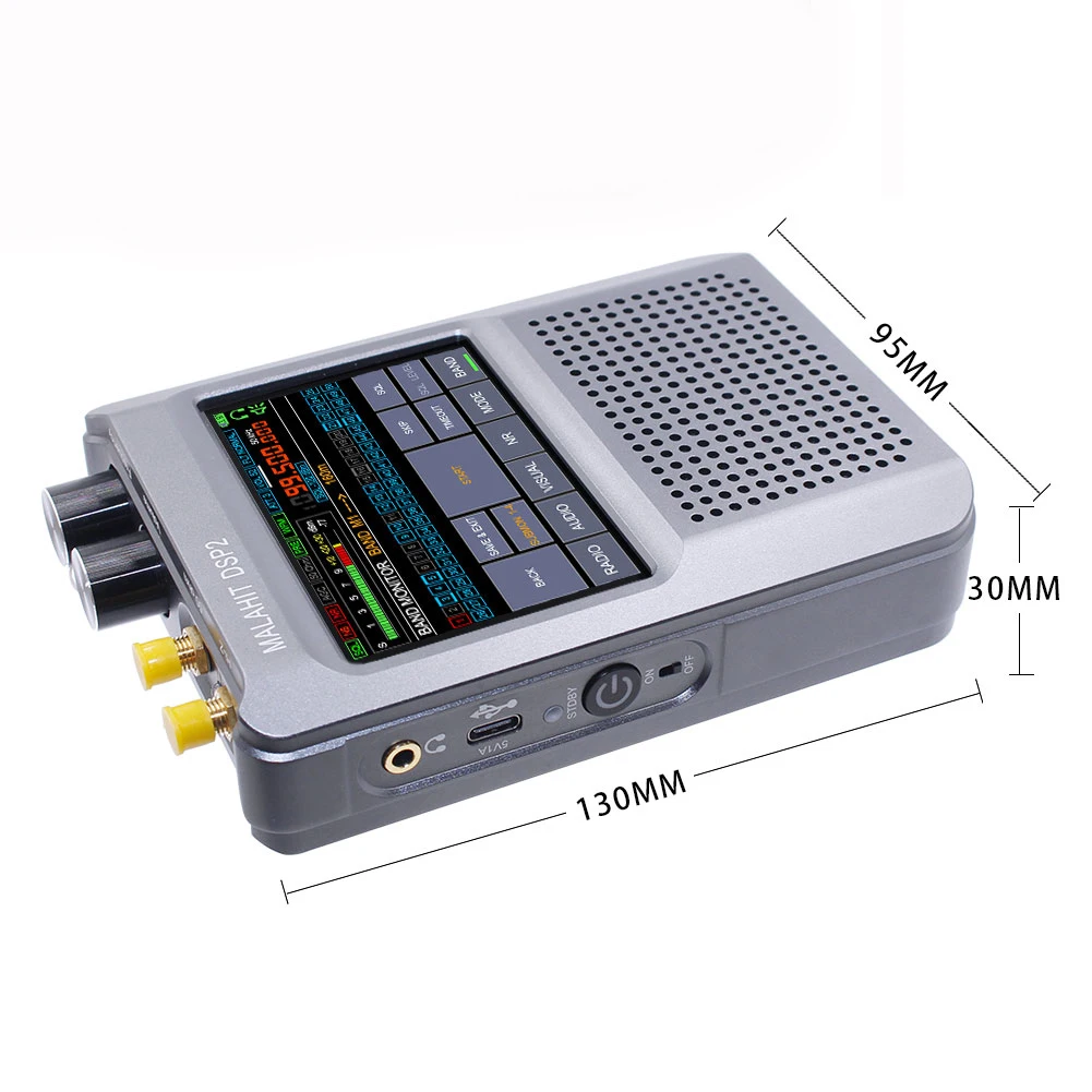 Latest Registered 50K-2GHz Malahit-DSP2 2.40 DSP SDR Malahiteam Receiver Radio Receiver 3.5 inch Touch Screen CNC Aluminum Case 3