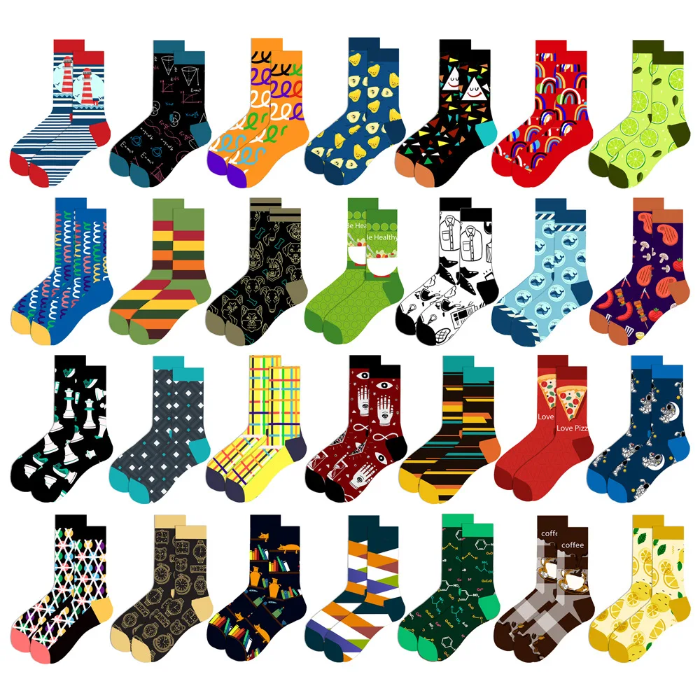 Streetwear Oversized Cartoon & Fruit Design Cotton Socks