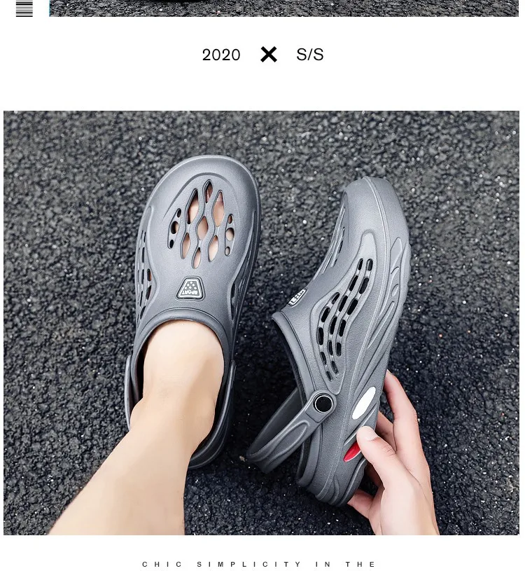 Sheval ues Sommer Männer Clogs Hausschuhe Indoor Home Wohnungen Schuhe Mode Loch Schuhe Strands andalen leichte weiche Badezimmer rutschen – Detail 16