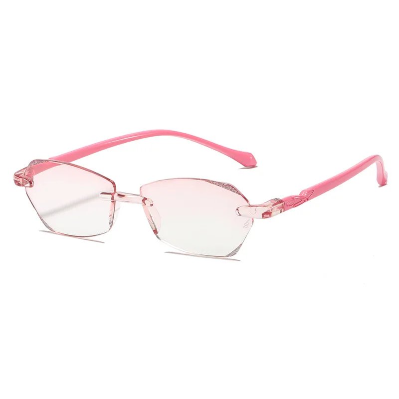 Elegant Rimless Vintage Frameless Diamond-Cut Women's Reading Glasses with Blue Light Protection