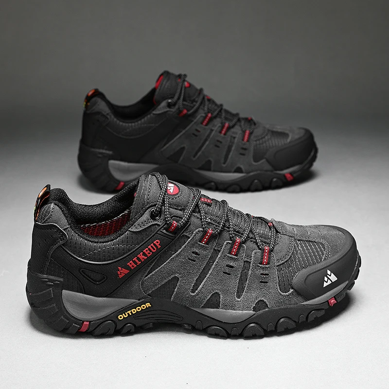 HIKEUP scarpe da Trekking stivali da Trekking da montagna Sneakers da campeggio per uomo scarpe da uomo tattiche sportive antiscivolo resistenti all'usura di sicurezza