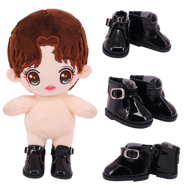 5 Cm Black Buckle PU Doll Shoes Sneakers Canvas For 14 Inch Doll&BJD 20cm Cotton Doll 30-33cm Paola Renio Girl`s Toy Russia Gift 3