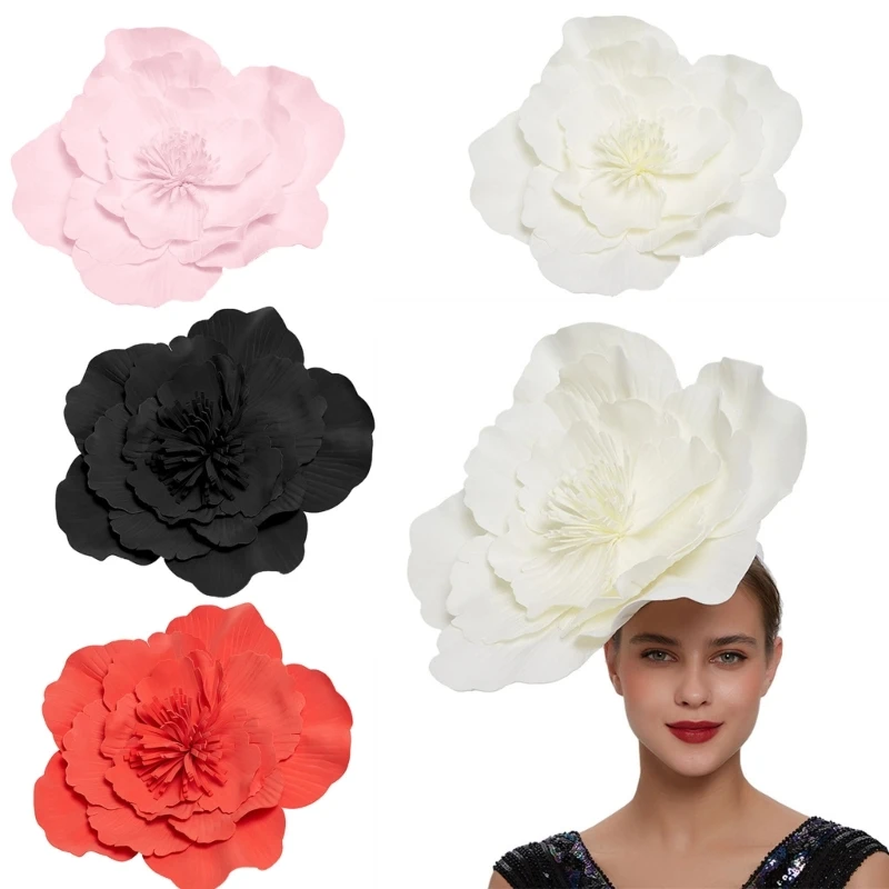 Grands chapeaux fleurs pour femmes, chapeau fascinateur fleurs, bandeau à fleurs, couvre-chef Costume