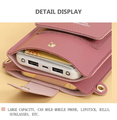 Damen Taschen weiches Leder Brieftaschen Touchscreen Handy Geldbörse Cross body Schulter gurt Handtasche für weibliche billige Damen Taschen – Detail 5