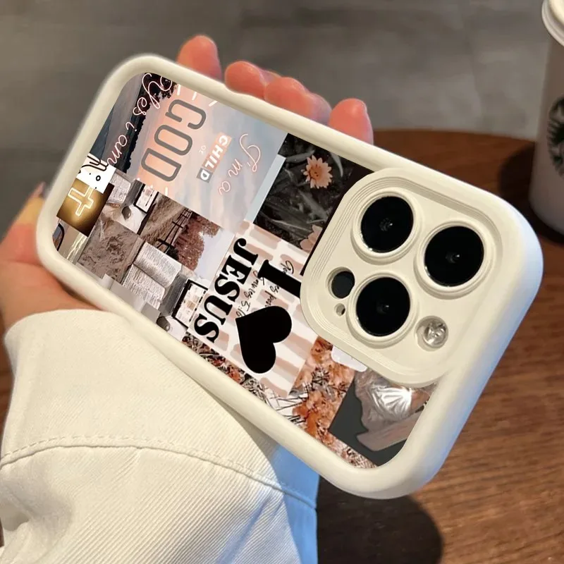 Divine Collage Pattern Thick Shockproof Phone Case - Protective and Stylish Cover