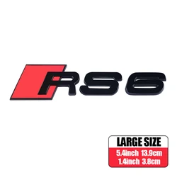 3D ABS Rear Trunk Emblem Car Decoration Stickers Accessories - 1PCS (Large RS6 Black)