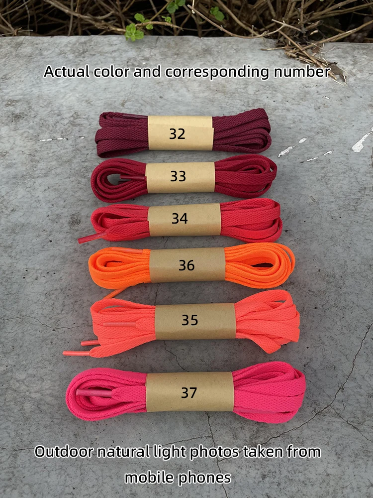 HIBERNI Pink Red Flat Wide Shoelaces - Versatile Shoe Accessories