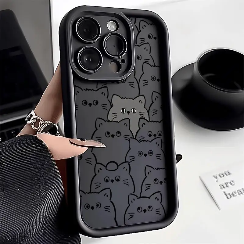 Adorable Black Kitten Cat Soft Protective Phone Case