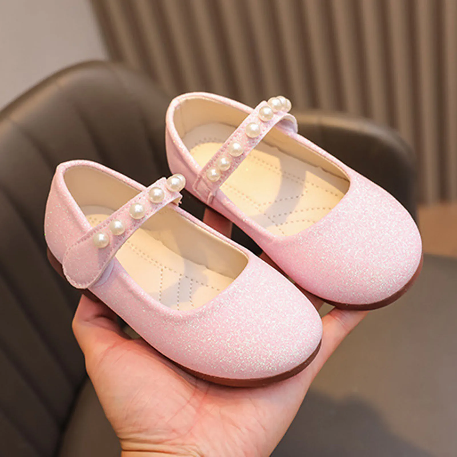 

Girls Princess Leather Shoes Spring Summer Children Glitter Flats for Party Wedding Fashion Causal Kids Ballet Performance Shoes