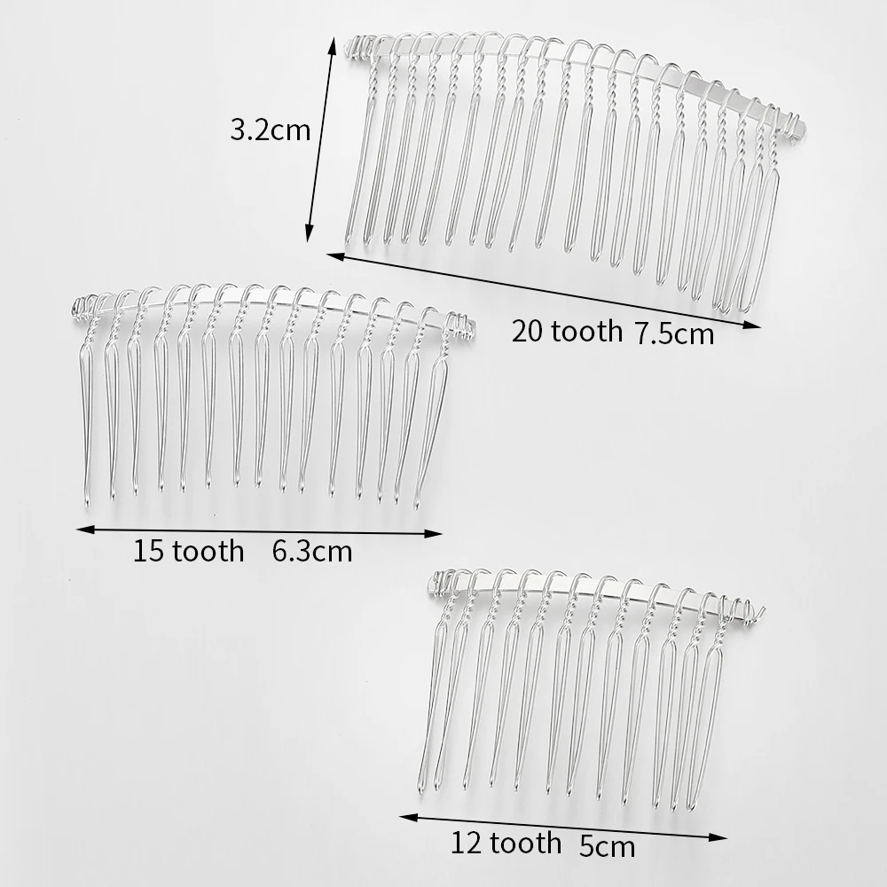 Hair Accessory Jewelry Accessories Hair Comb Bridal Headwear 10pcs 12/15/20mm Teeth Hair Comb Hairpin Jewelry Making Bridal Hair Combs DIY Wedding Accessories