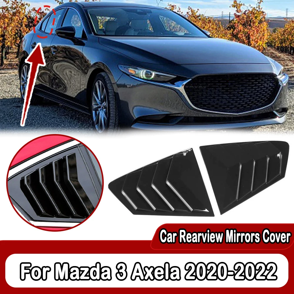 

Car Rear Window Side Louvers Vent Trim Car Accessories Matte Black ABS For Mazda 3 Axela 4Dr Sedan 2020 2021 2022