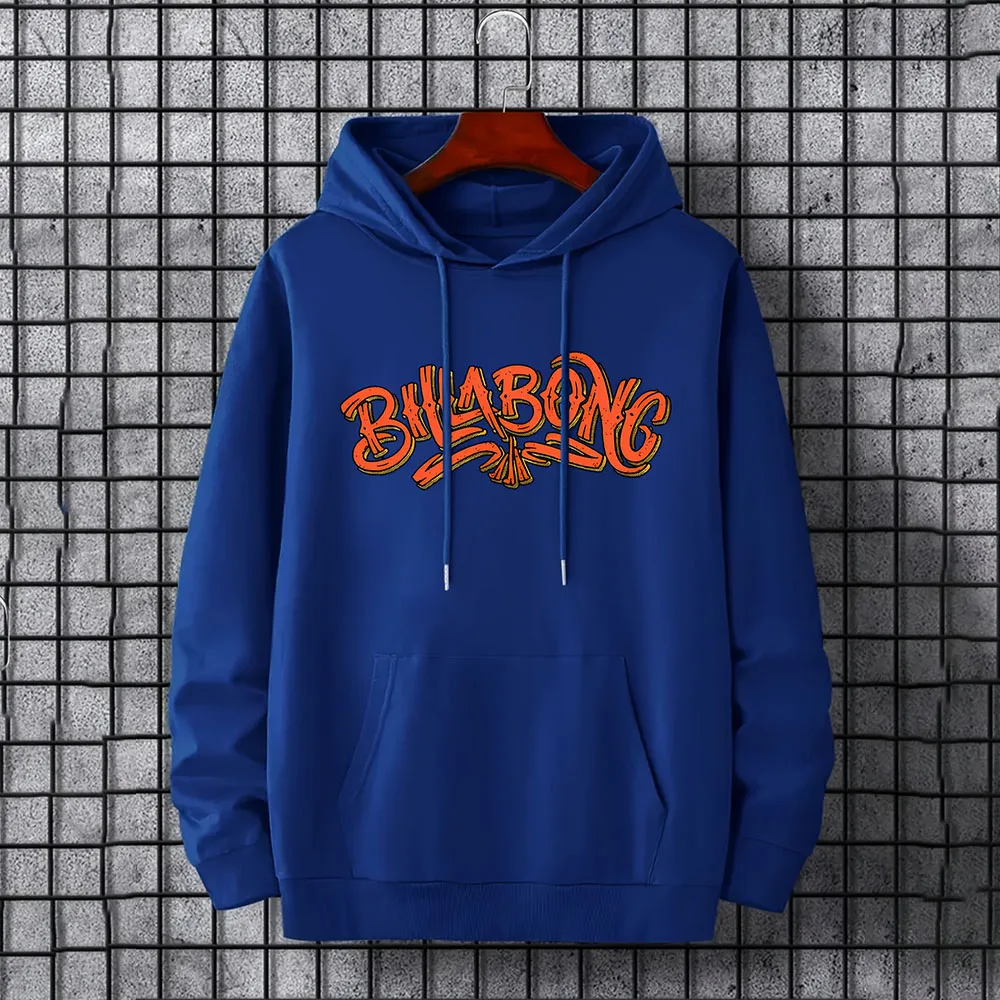 Monogram print hoodie, men's hoodie men's casual graphic design hoodie with kangaroo pockets perfect for autumn and winter gifts