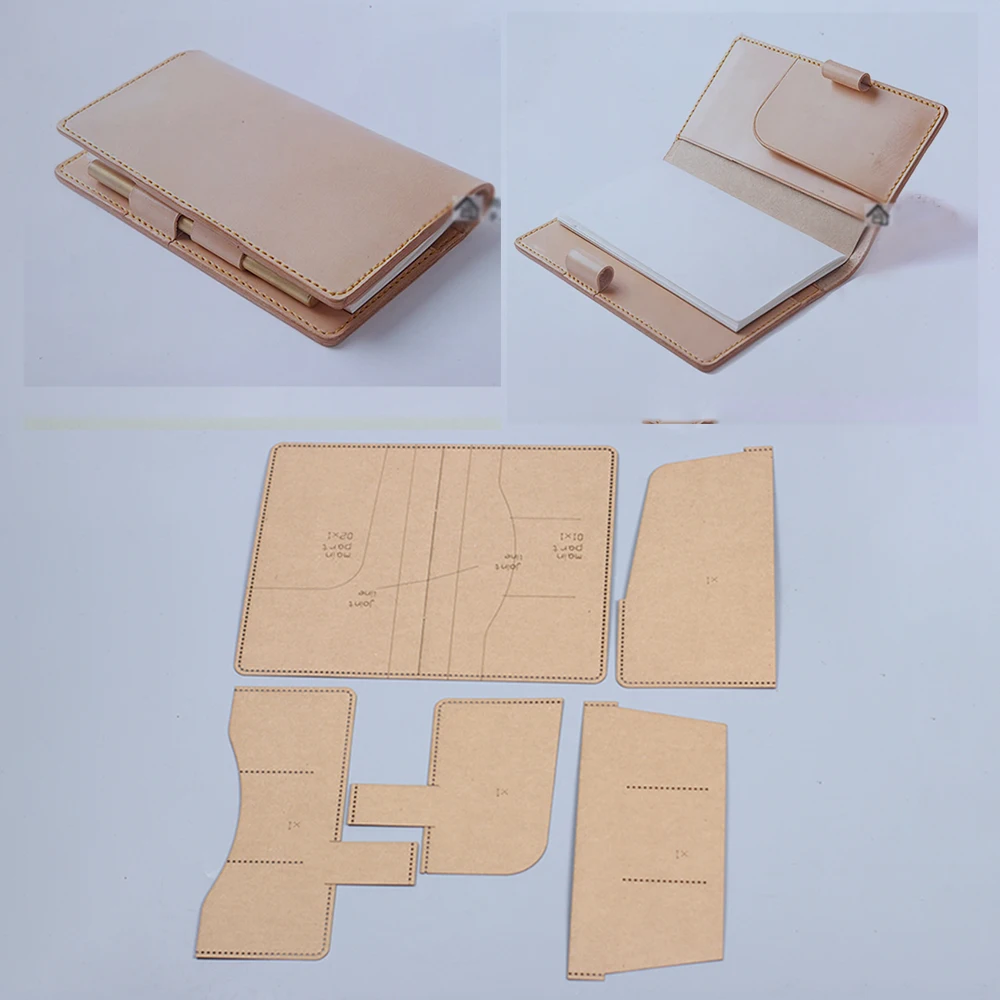 Leather craft template sewing template notebook sewing pattern 13x23x2cm
