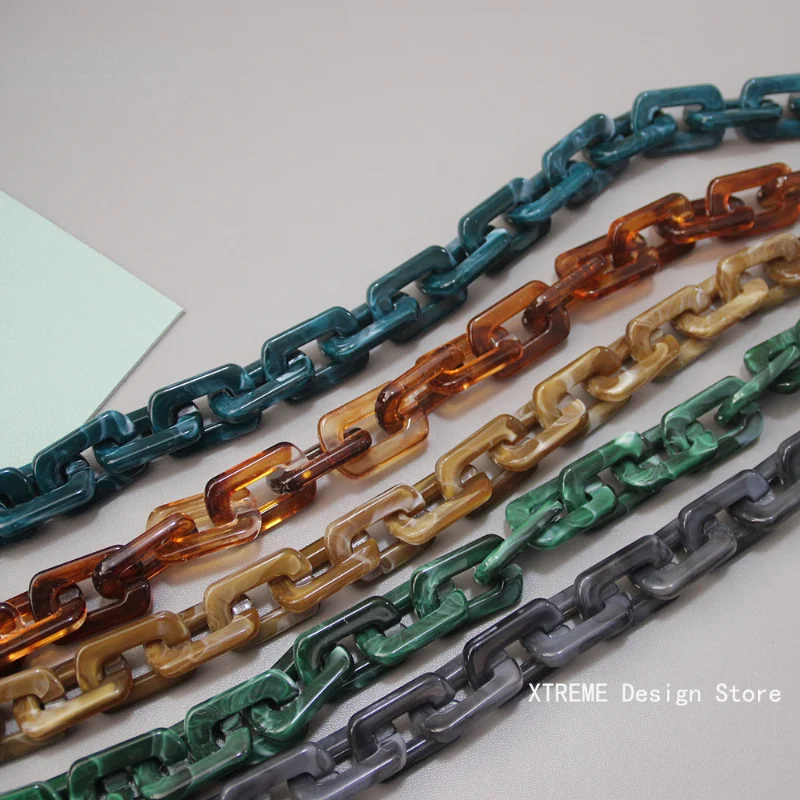 

40cm Woman Handbag Accessory Chain Brown Beige Acrylic Chain Luxury Strap Women Clutch Shoulder Purse Chain
