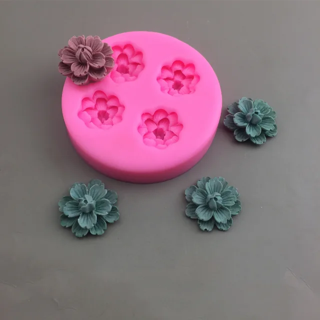 Új Mini Cseresznyevirág Őszibarack Virág Szilikon Penész Habmisse Torta Fondant Sütőszerszám Gipsz Ragasztó Gyanta Agyagdekoráció - Image 4