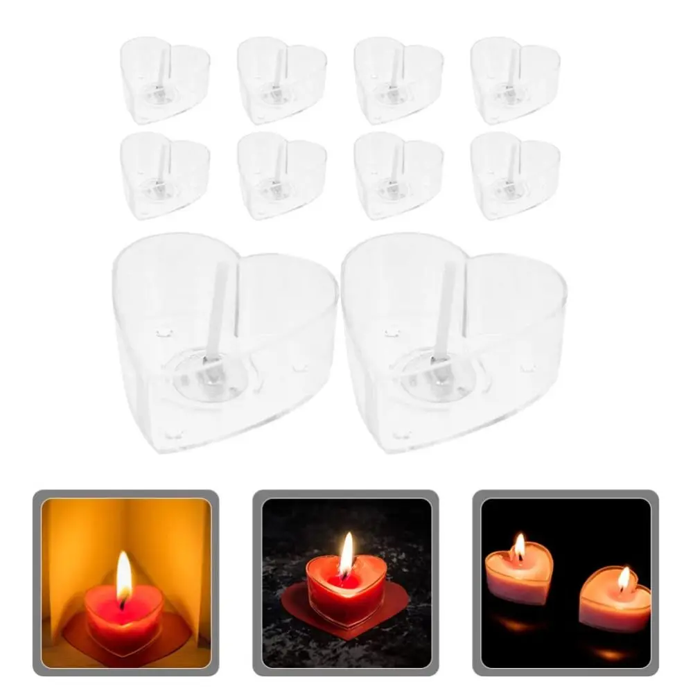 Heart Empty Tealight Cups Holders Candle Wax Tins Jars Cases Containers Molds DIY Candle Making Party Decor