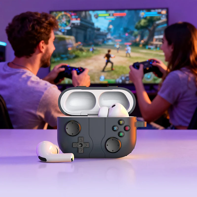 Stylish 3D Fashion Game Console Design Earphone Case - Cartoon Silicone Soft Cover