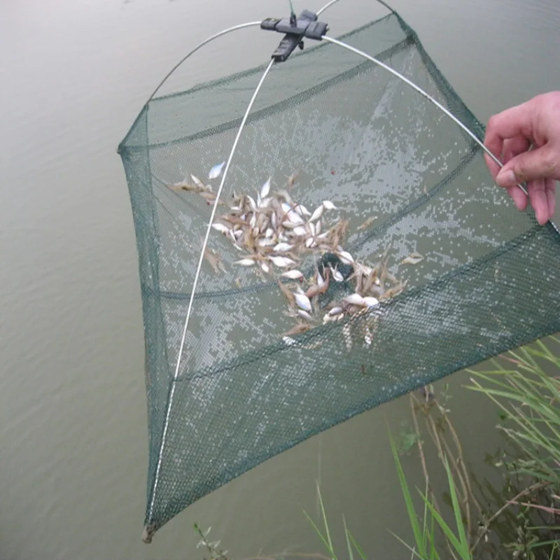 60CM Folding Fishing Net Fish Shrimp Minnow Crab Baits Cast Mesh Trap Dip  Lift Net Lifting Catching Nylon Fish Net Catch Crab - AliExpress